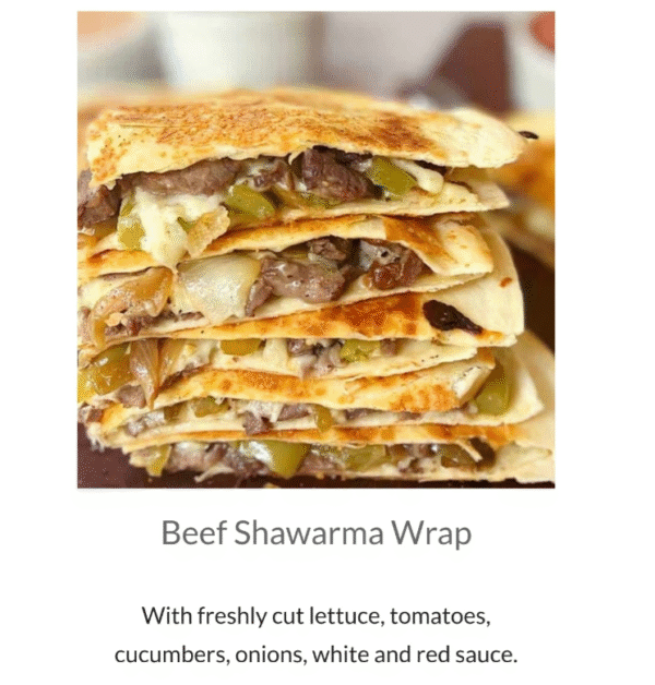 Beef Shawarma Wrap