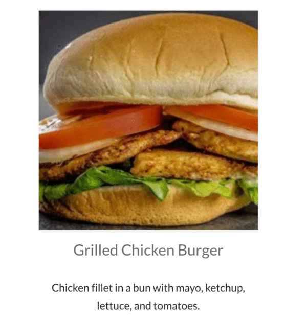 Grilled Chicken Burger